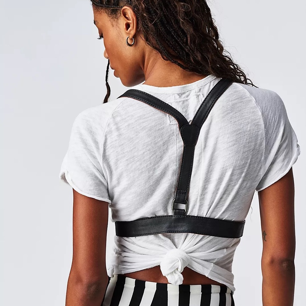 NWT Free People Motorsport Harness Jet Black - Picture 4 of 5